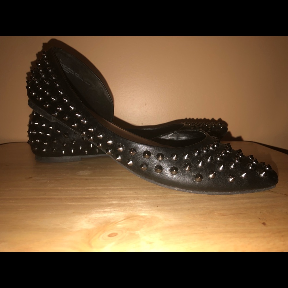Black Studded Flats